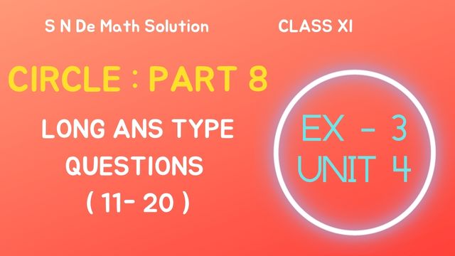 Circle, S N Dey Math Solution